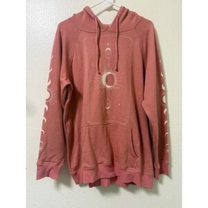 Torrid Plus Size 2 (2X) Pink Moon Phase Celestial Tarot Graphic Raglan Hoodie